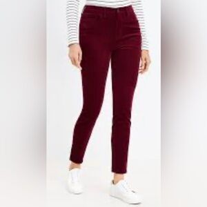 Ann Taylor Loft Curvy Skinny Burgundy Curvy Skinny  Corduroy Pants